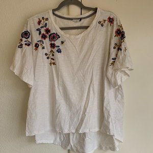 Embroidered Anthropologie T-Shirt
